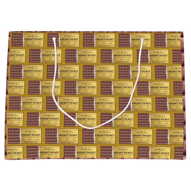 Bolsa De Regalo Grande Bar Golden Ticket Chocolate (Anverso)