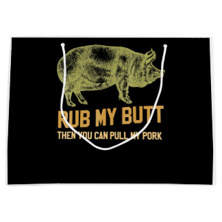 Bolsa De Regalo Grande Barbacoa | BBQ Grill Pig Funny Pork Id Humo Que As