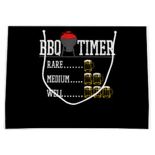 Bolsa De Regalo Grande Barbacoa   BBQ Timer Funny Beer Steak Grilling