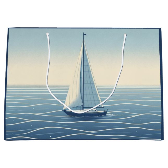 Bolsa De Regalo Grande Barco de vela en alta mar (Anverso)