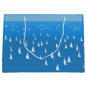 Bolsa De Regalo Grande Barcos de vela en el mar azul profundo - Regatta