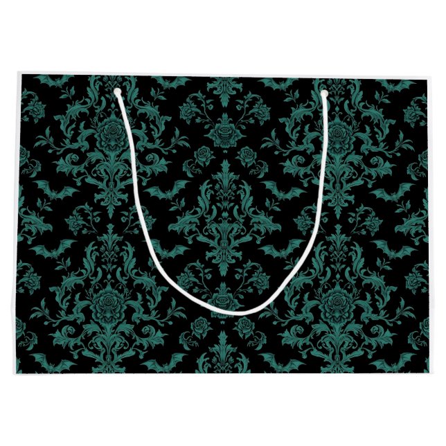 Bolsa De Regalo Grande Baroque Bat Floral Gift Bag | Gothic Victorian (Reverso)