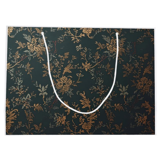 Bolsa De Regalo Grande Baroque Gold Floral Gift Bag – Gothic Victorian  (Reverso)