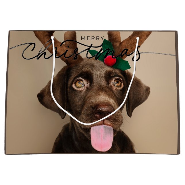 BOLSA DE REGALO GRANDE BARRA DE REGALO CHOCOLATE LABRADOR PUPPY CON ANTEL (Anverso)