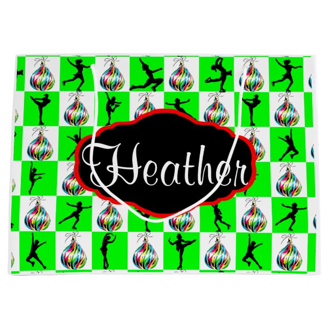 BOLSA DE REGALO GRANDE BARRA DE REGALO DE NAVIDADES DE PATINAJE DE FIGURA (Anverso)