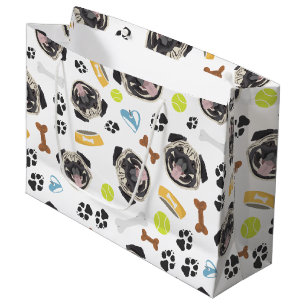 Bolsa De Regalo Grande Barro amasado sonriente del perro