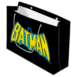 Bolsa De Regalo Grande Batman Logotipo azul amarillo vintage