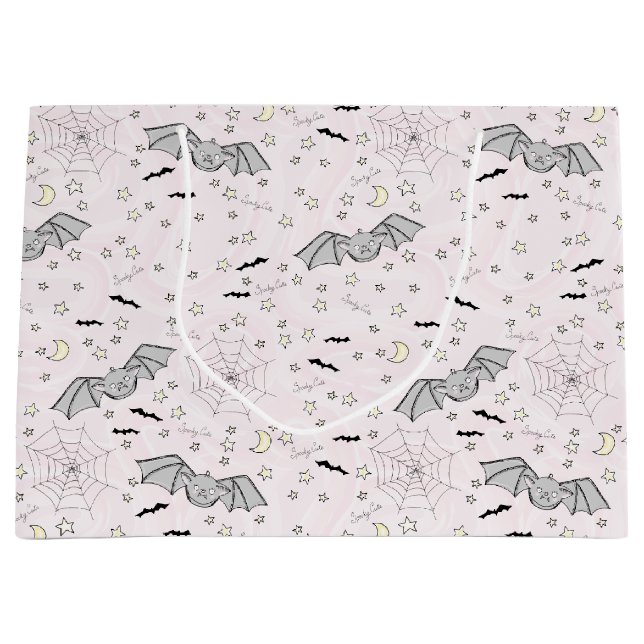 Bolsa De Regalo Grande Bats rosados espeluznante niña pequeña (Anverso)
