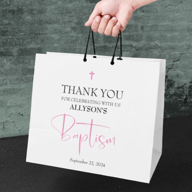 Bolsa De Regalo Grande Bautismo Chica rosado (Subido por el creador)