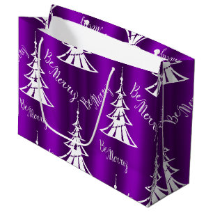 Bolsa De Regalo Grande Be Merry Purple Navidades
