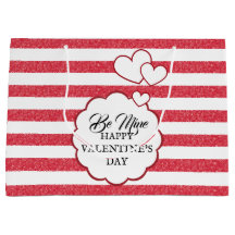 Be Mine Happy Valentine's Day Heart Chalk Stripes