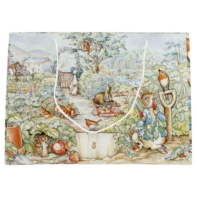Bolsa De Regalo Grande Beatrix Potter Storybook Characters Garden (Anverso)