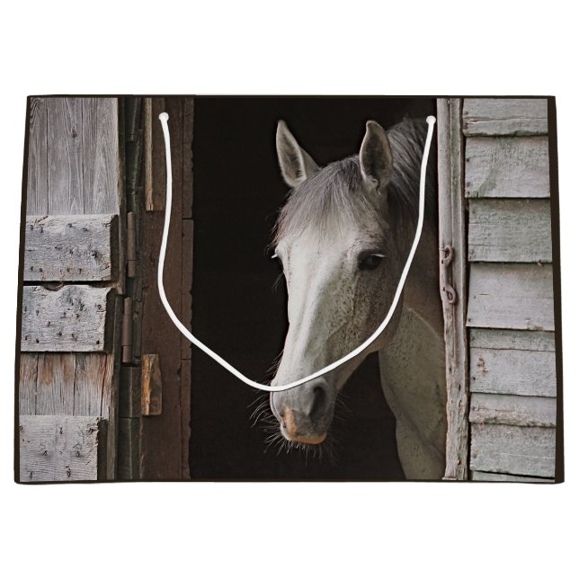 Bolsa De Regalo Grande Beautiful Gray Mare Horse (Anverso)