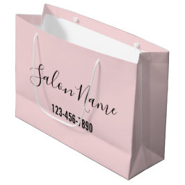 Bolsa De Regalo Grande Beauty Salon Name Black Script Phone No. Pink páli