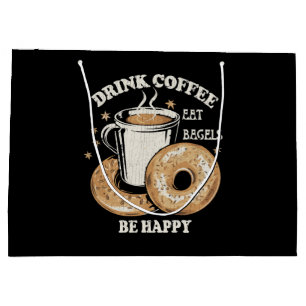 Bolsa De Regalo Grande Bebe Café Come Bagels Sé Feliz