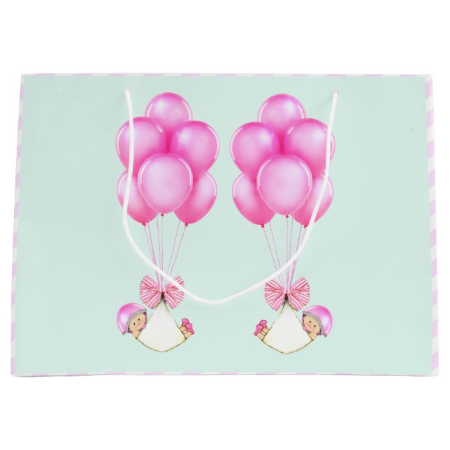 Bolsa De Regalo Grande Bebé Chica Twins (Anverso)