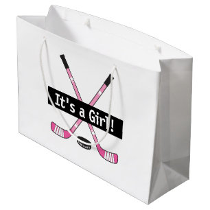 Bolsa De Regalo Grande Bebé del hockey es palillos del chica de un hocke
