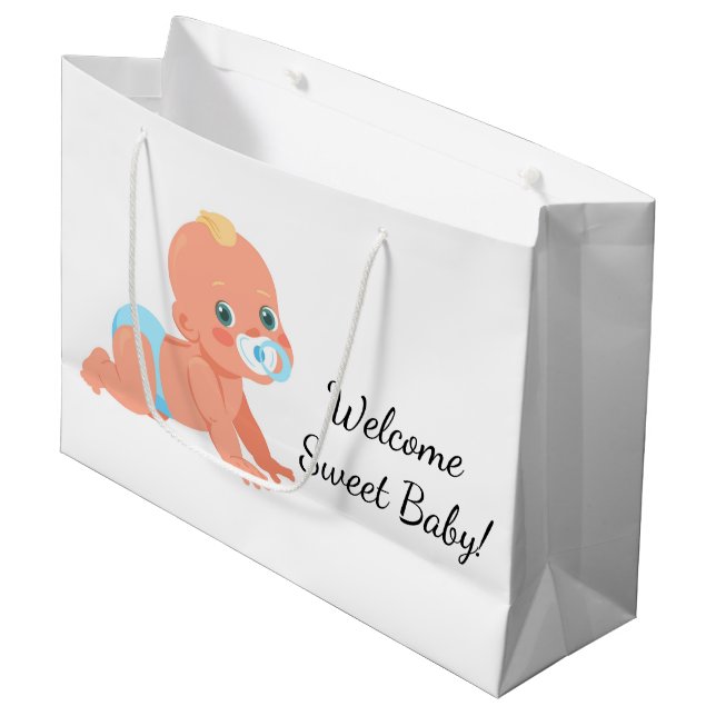 Bolsa De Regalo Grande Bebé dulce de bienvenida (Angulo Anverso)