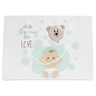 Bolsa De Regalo Grande Bebé dulce y globo de oso