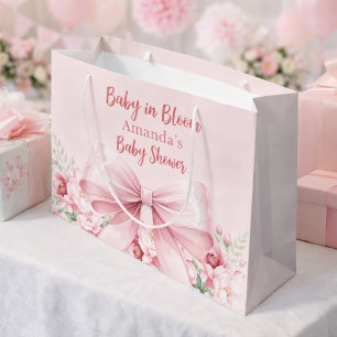 Bolsa De Regalo Grande Bebé en el Baby Shower floral del arco rosa de Blo