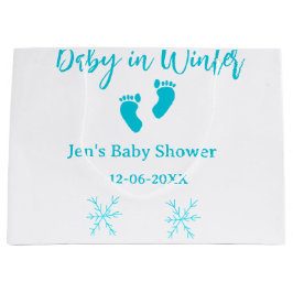 Bolsa De Regalo Grande Bebé en invierno ducha de bebé azul pies bebé neva