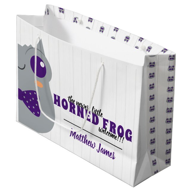 Bolsa De Regalo Grande Bebé Niño Horn Frog Purple (Angulo Anverso)