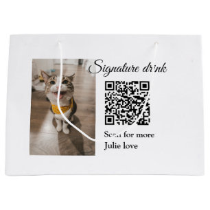 Bolsa De Regalo Grande Beber firma exploración código QR agregar nombre d