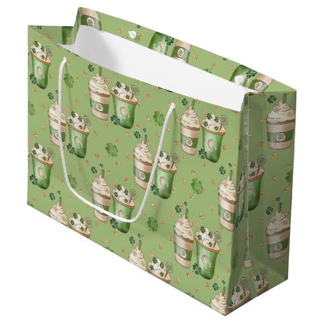 BOLSA DE REGALO GRANDE BEBIDAS PASTEL VERDE Y CREMA IRLANDESA (Angulo Anverso)