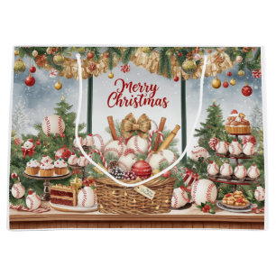 Bolsa De Regalo Grande Béisbol con tema de Navidad en Panadería
