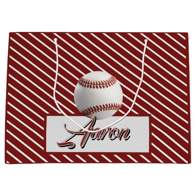 Bolsa De Regalo Grande Béisbol Personalizado (Anverso)