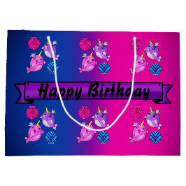 Bolsa De Regalo Grande Bellas ballenas con conchas marinas