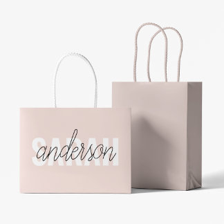 Bolsa De Regalo Grande Belleza rosa pastel moderna Personalizada