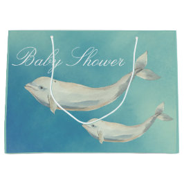 Bolsa De Regalo Grande Beluga Whale Mom y Calf Baby Shower