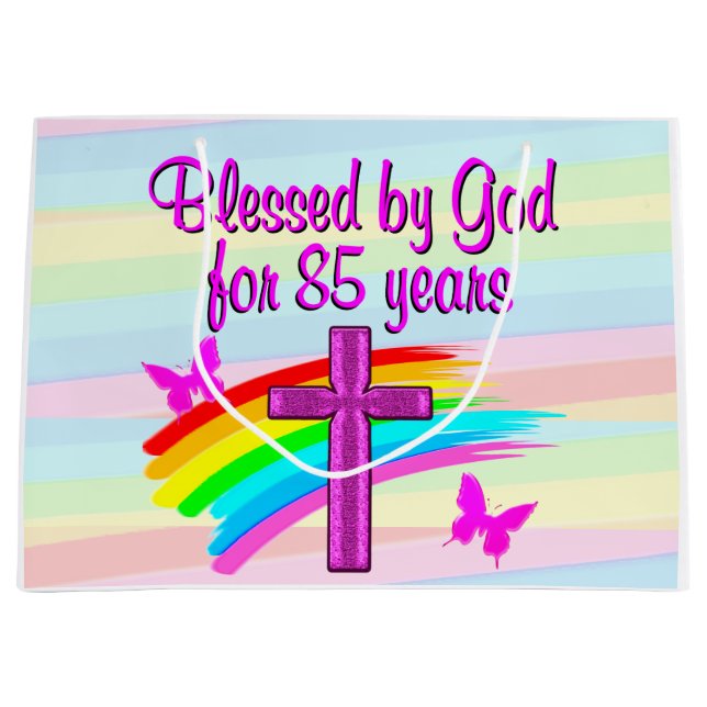 BOLSA DE REGALO GRANDE BENDECIDIDO POR DIOS DURANTE 85 AÑOS DE REGALO