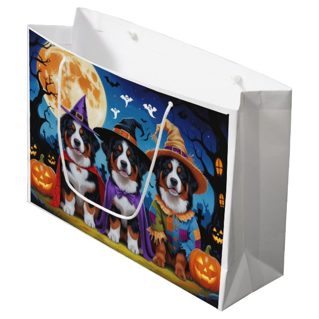 Bolsa De Regalo Grande Bernese Mountain Dogs Pumpkin Halloween Funny (Angulo Anverso)