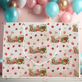 Bolsa De Regalo Grande Berry First Strawberry and Bear Birday