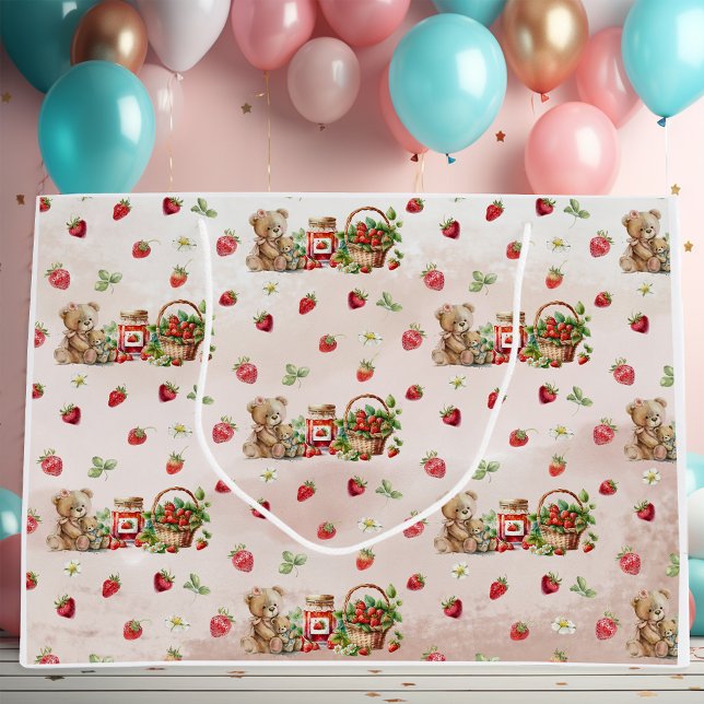Bolsa De Regalo Grande Berry First Strawberry and Bear Birday (Subido por el creador)
