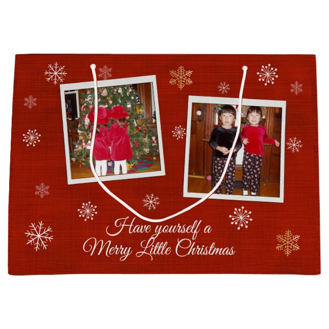 Bolsa De Regalo Grande Besos de copo de nieve (Anverso)