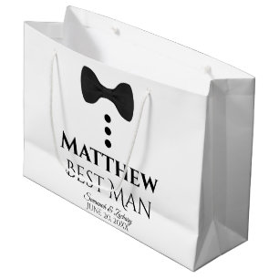 Bolsa De Regalo Grande Best Man Wedding Gift Bag with Black Tie - Large