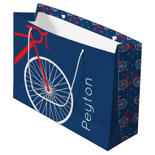 Bolsa De Regalo Grande Bicicleta roja y blanca (Angulo Anverso)