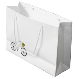 Bolsa De Regalo Grande Bicycle White Happy Birday Flower Basket Fun