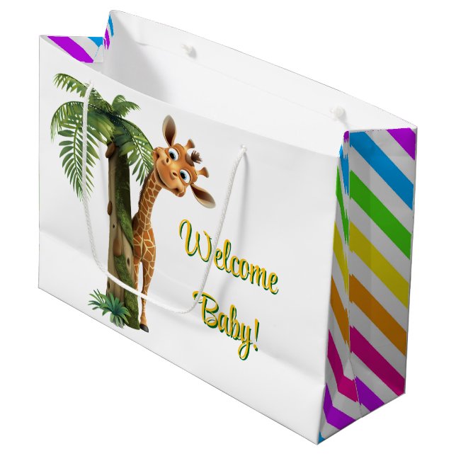 Bolsa De Regalo Grande Bienvenida Bebé Giraffe (Angulo Anverso)