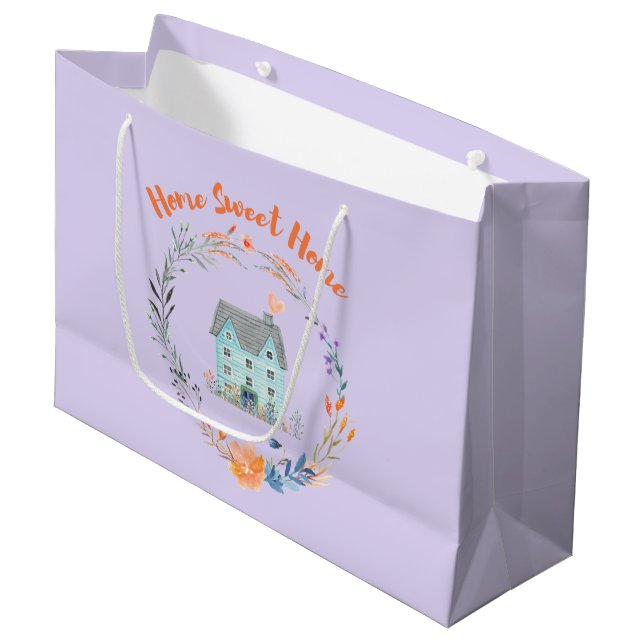 Bolsa De Regalo Grande Bienvenido Nuevo hogar Dulce Hogar Personalizado N (Angulo Anverso)
