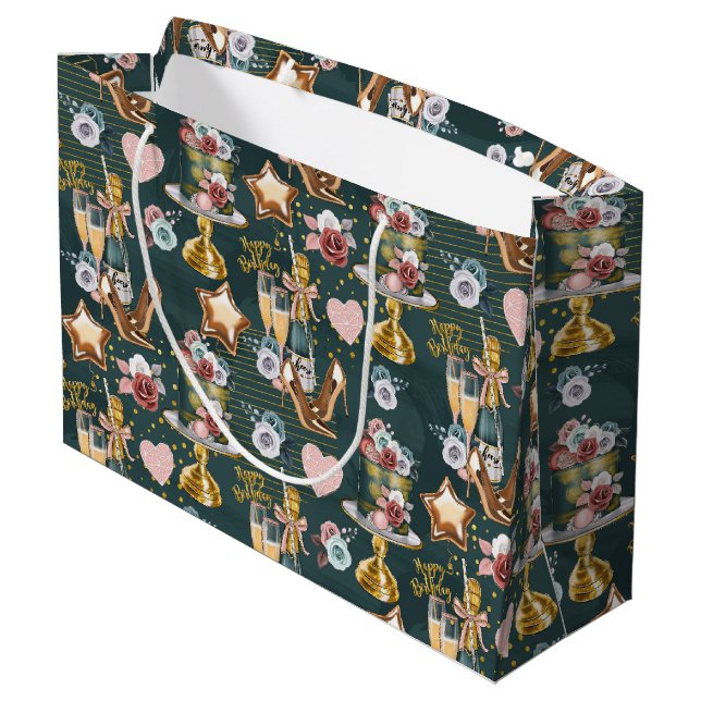 Bolsa De Regalo Grande Birthday Pattern  (Angulo reverso)