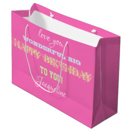 Bolsa De Regalo Grande BIRTHDAY Personalizado Cute Girly Vintage