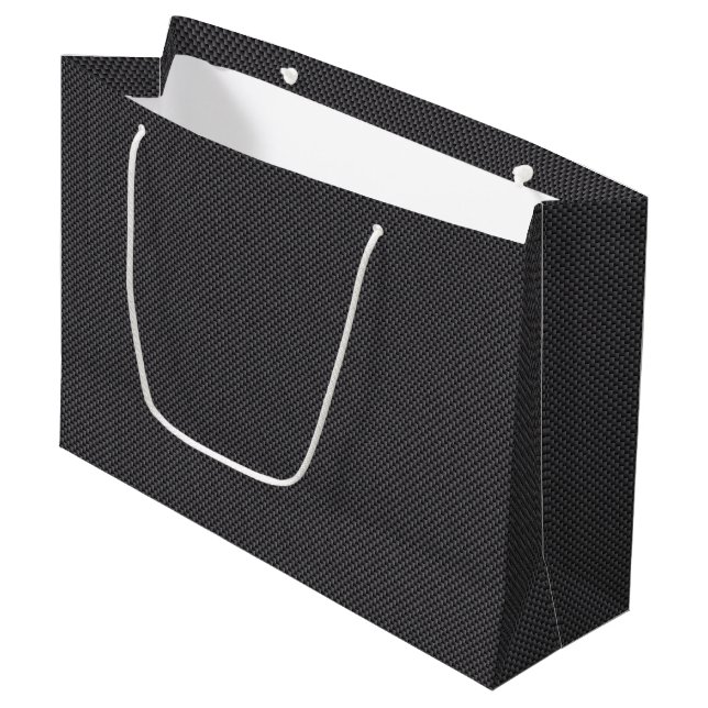 Bolsa De Regalo Grande Black and Grey Carbon Fiber Material (Angulo Anverso)