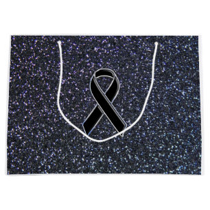 Bolsa De Regalo Grande Black Ribbon Awareness Midnight Blue