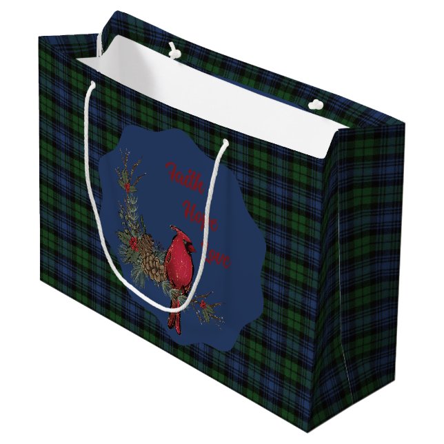 Bolsa De Regalo Grande Black Watch Ancient Scottish Tartan  Cardinal (Angulo Anverso)
