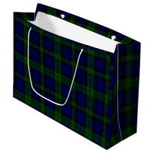 Bolsa De Regalo Grande Black Watch Tartan Blue Green Plage