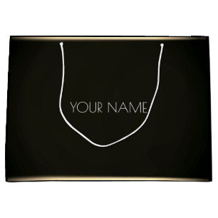 Bolsa De Regalo Grande Black White Gold Marca minimalista de lujo Belleza